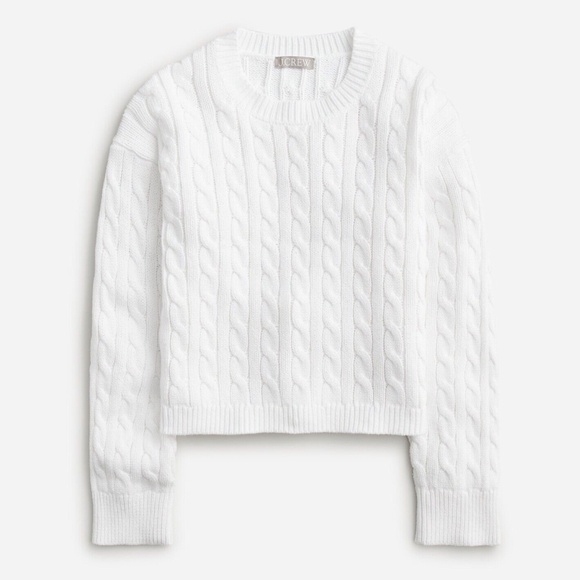 J. Crew Sweaters - New JCREW Size S Cable-Knit Cropped Sweater in White BX465 $98